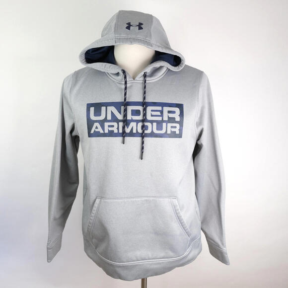 Under Armour Hoodie Mens Medium Gray Pullover Sweatshirt Loose Fit - Picture 1 of 8